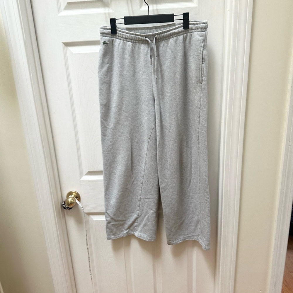 Lacoste Gray Drawstring Casual Sweatpants wide-leg 38